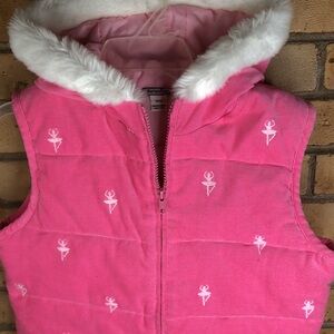 Hartstrings puffer hooded vest sz 10-12 girls